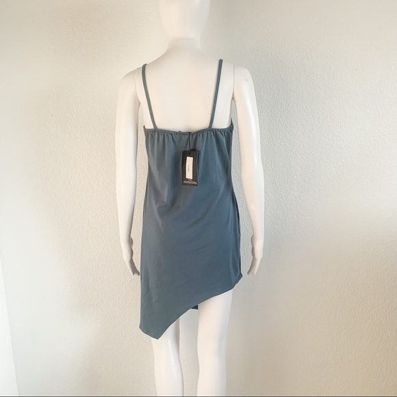 Pretty Little Thing Blue Asymmetrical Bodycon Dress - Picture 3 of 6